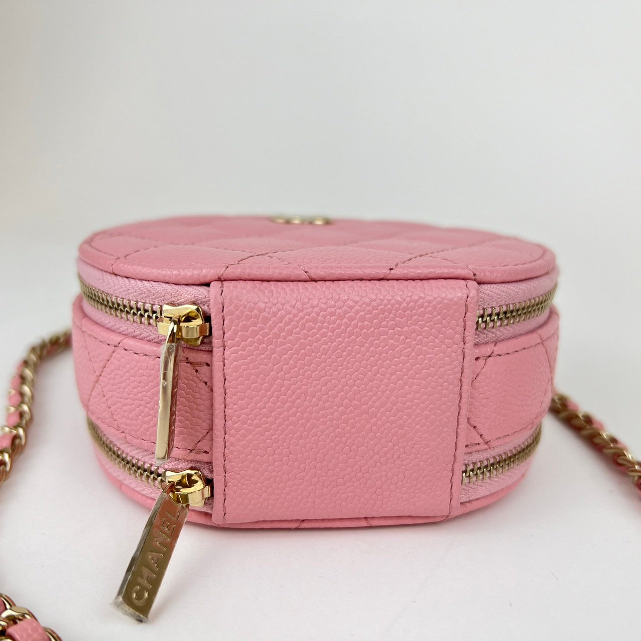 Matelasse マトラッセ バニティケース ショルダーバッグ caviar skin キャビアスキン Pink ピンク Goid Hardwear ゴールド金具