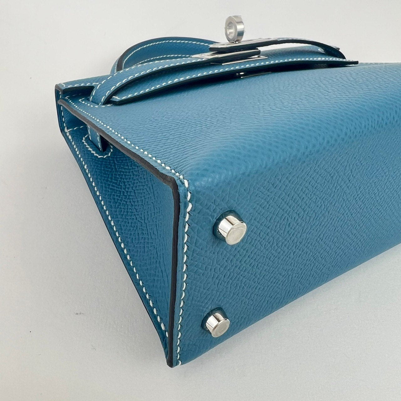 Mini Kelly ミニケリー Bleu jean ブルージーン PHW シルバー金具