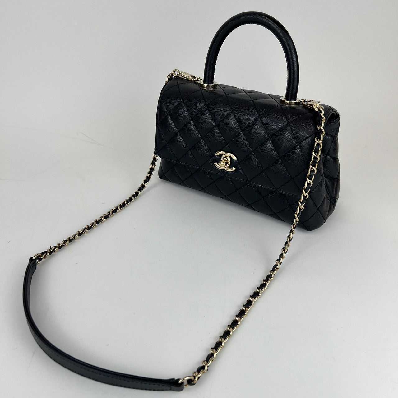 ココハンドル24 Caviar skin キャビアスキン Black ブラック GHW ゴールド金具