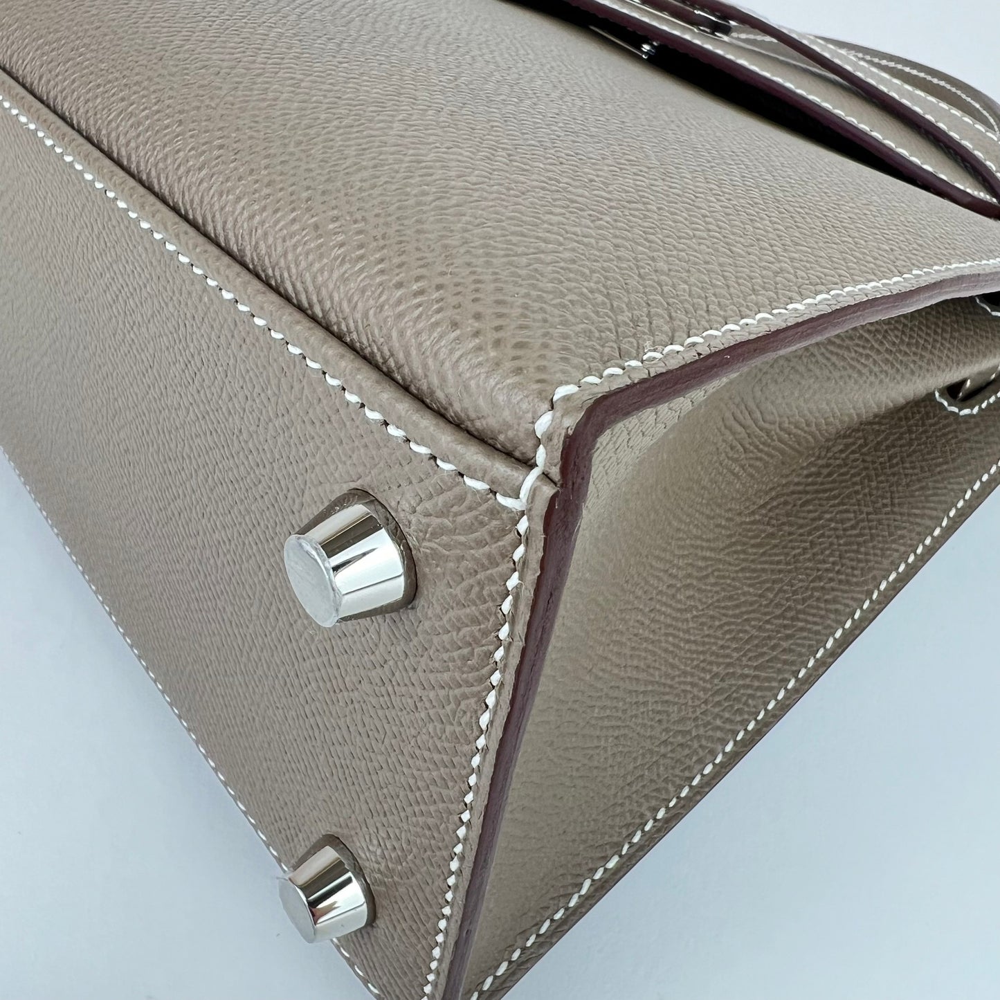 Kelly25 ケリー25 B刻 Etoupe エトープ Epsom エプソン PHW シルバー金具 2WAYバック ハンドバック ショルダーバック