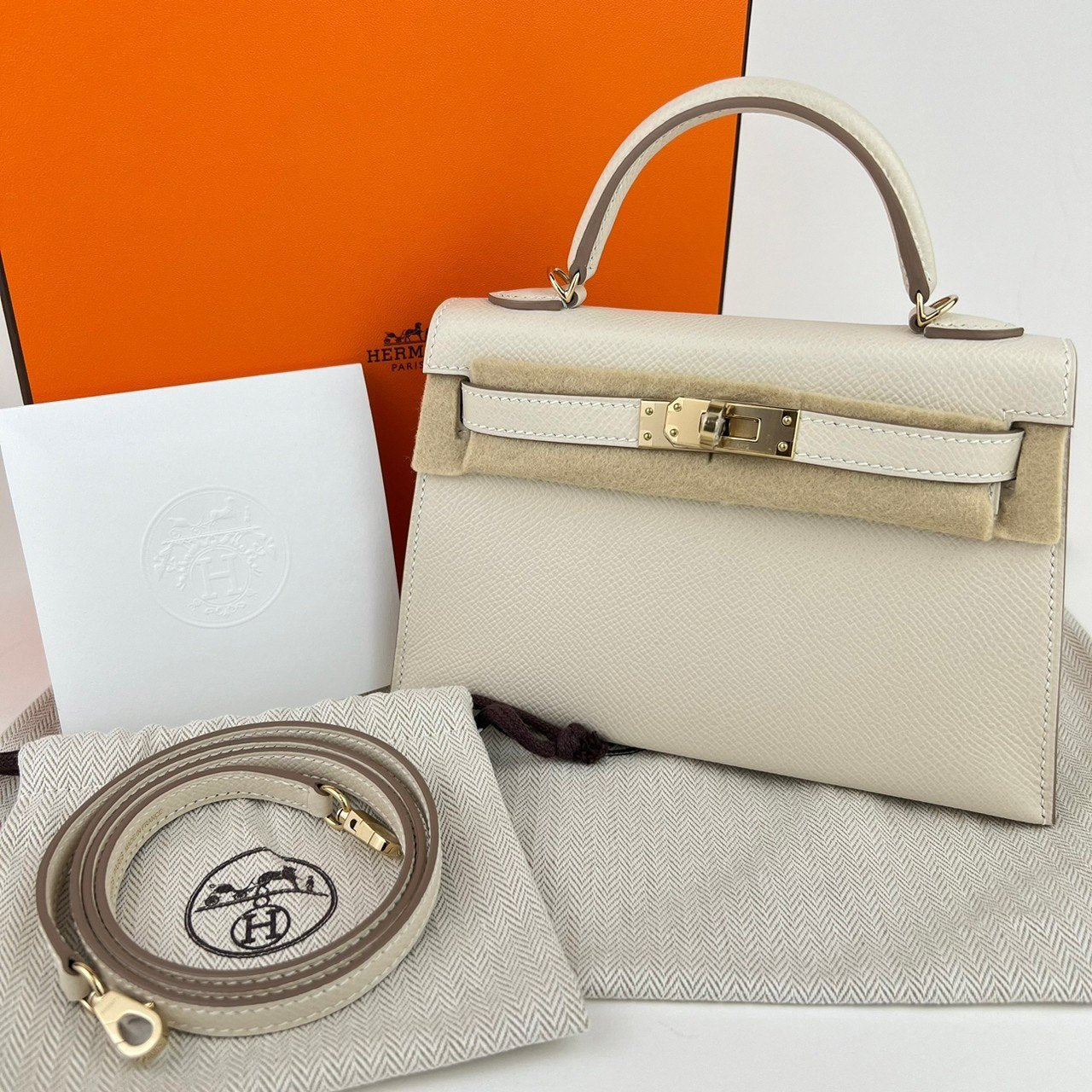 Mini Kelly personal order ミニケリーパーソナルオーダー Epsom エプソン Craie/Gold クレ/ゴールド GHW ゴールド金具 Z刻 レディースバッグ ショルダーバッグ