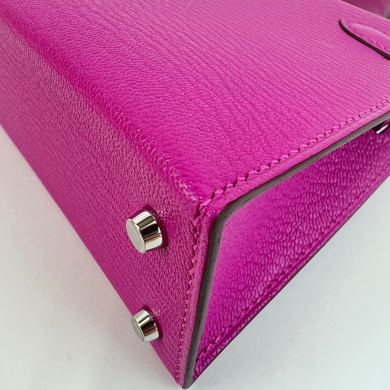 Mini Kelly ミニケリー Magnolia マグノリア Chevre シェーブル PHW シルバー金具 B刻印