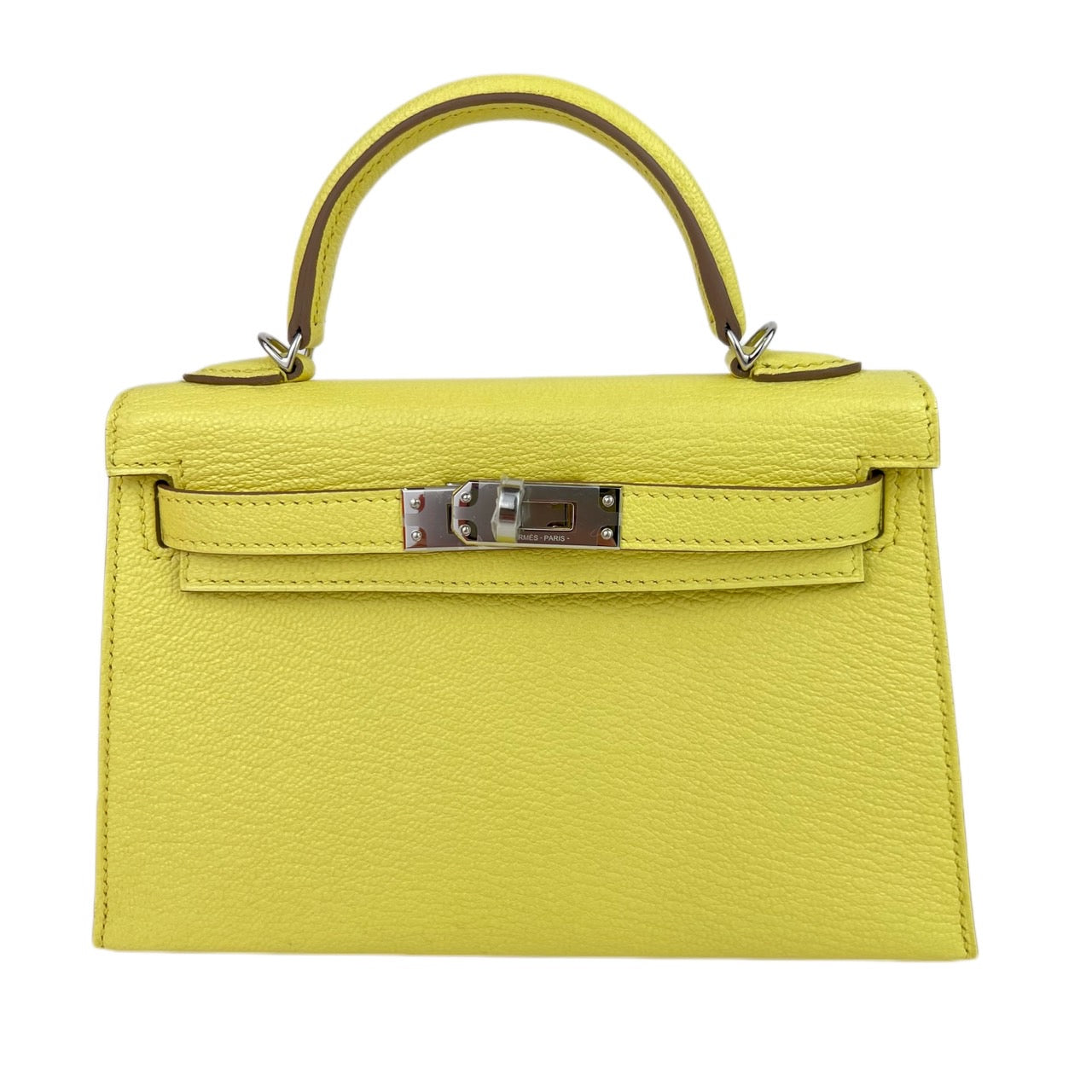 Mini Kelly ミニケリー Limoncello リモンチェッロ Chevre シェーブル PHW シルバー金具 B刻印