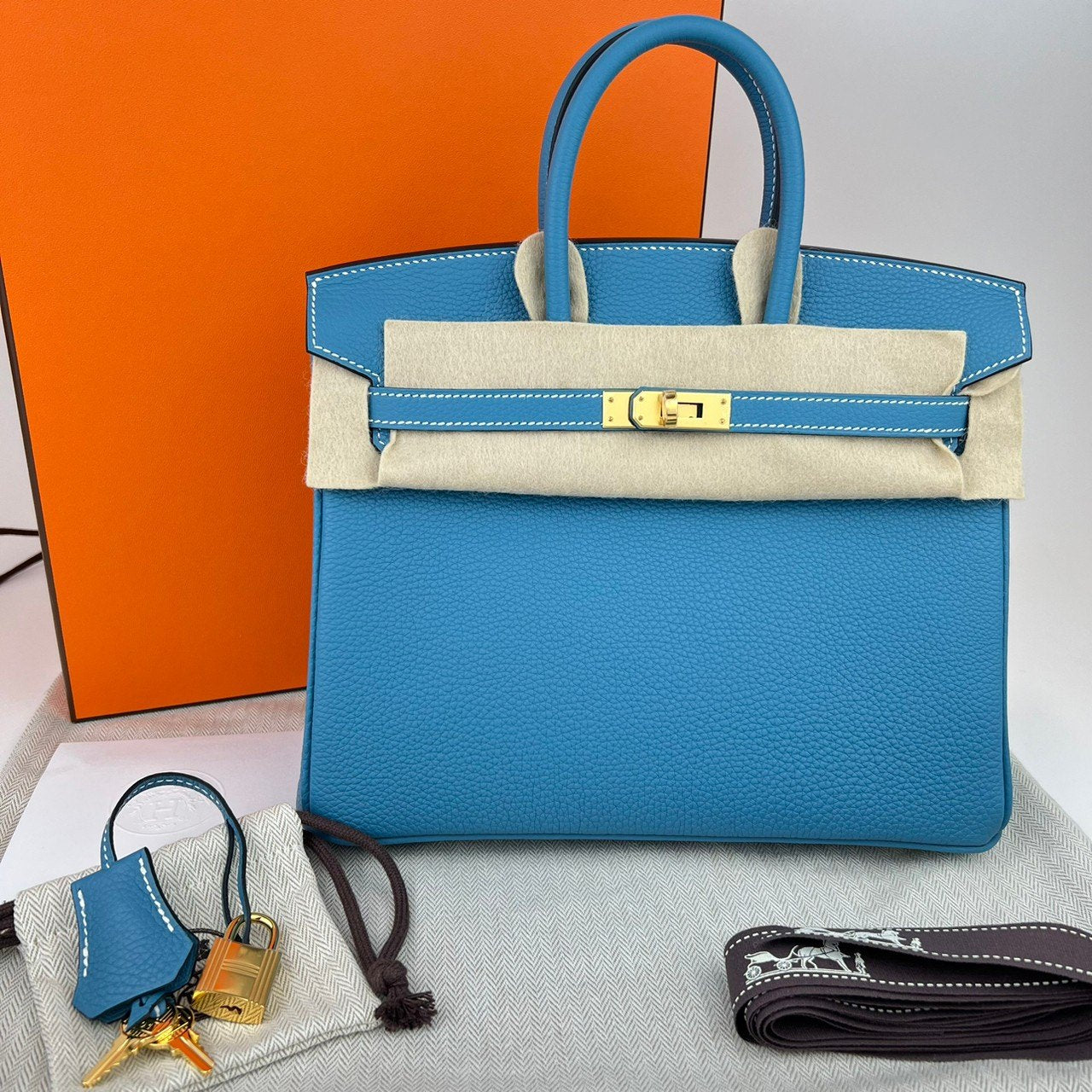 新品 HERMES エルメス Birkin25 バーキン25 Blue Jean ブルージーン B刻 GHW ゴールド金具