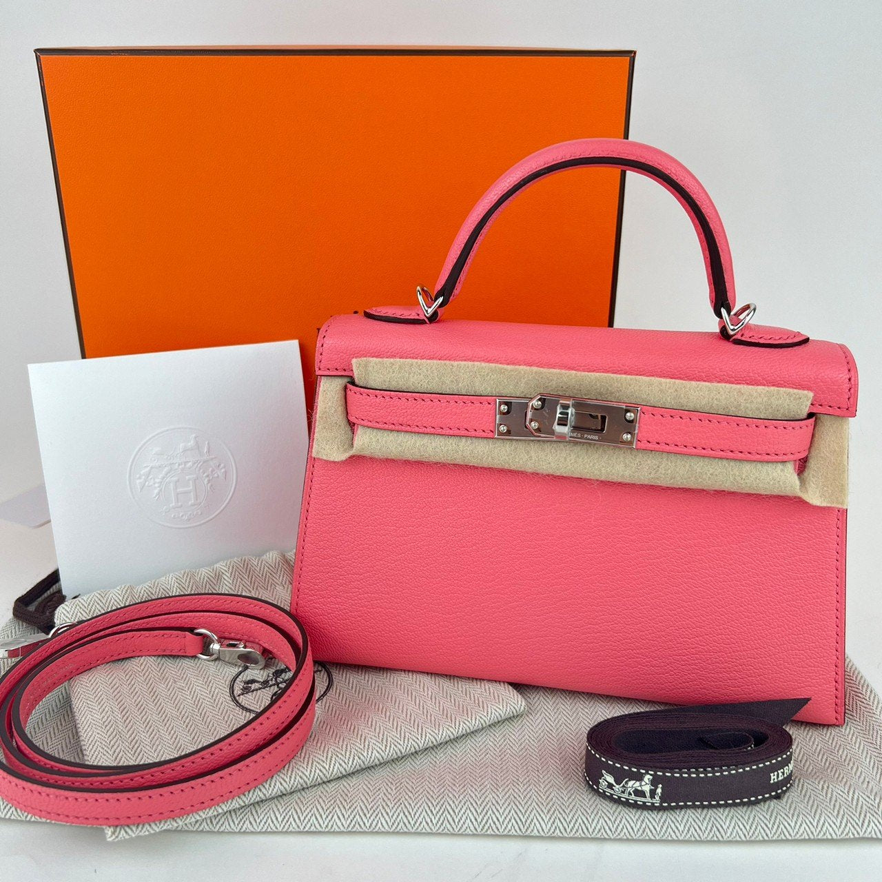 Mini Kelly ミニケリー Rose d’ete ローズエテ Chevre シェーブル PHW シルバー金具