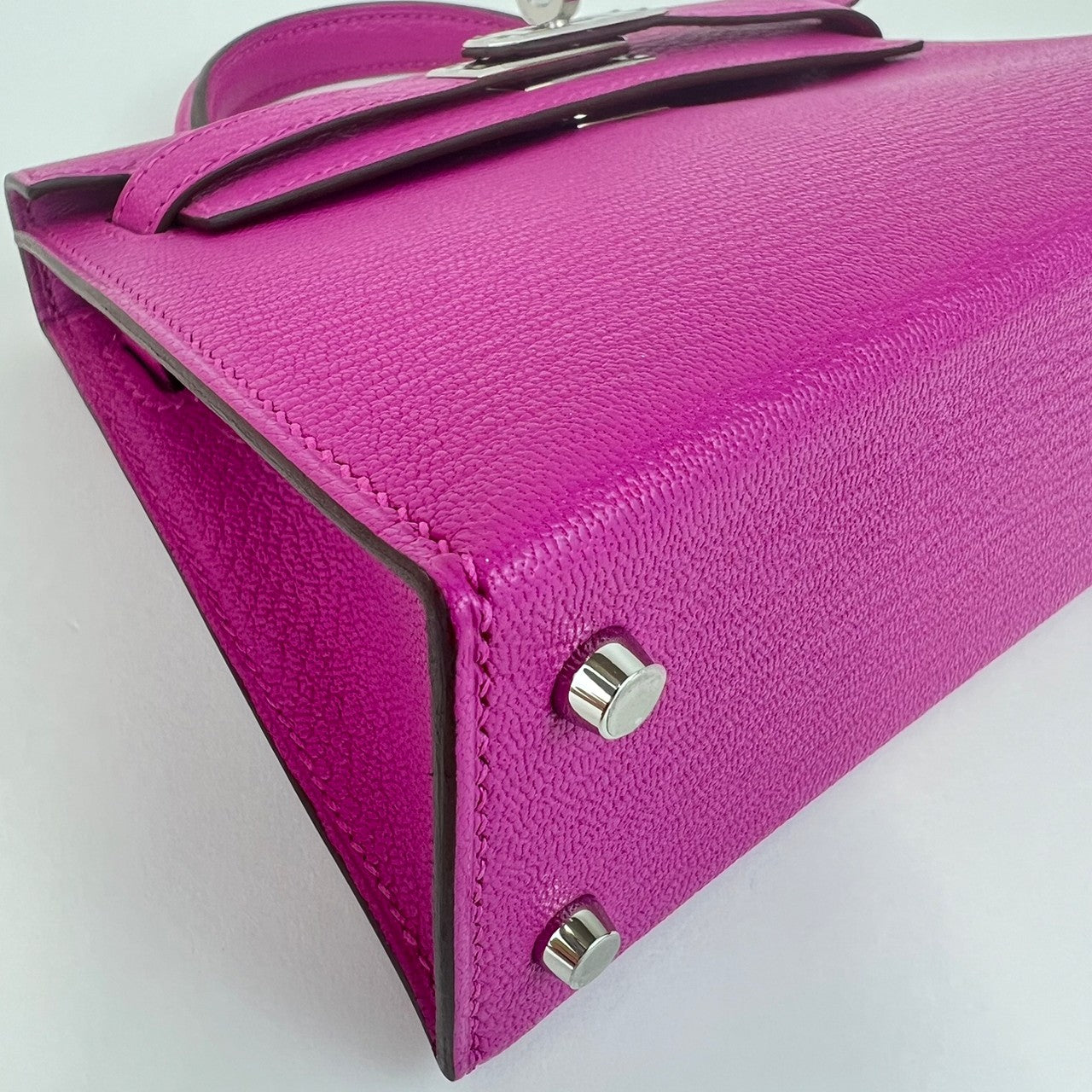 Mini Kelly ミニケリー Magnolia マグノリア Chevre シェーブル PHW シルバー金具 B刻印