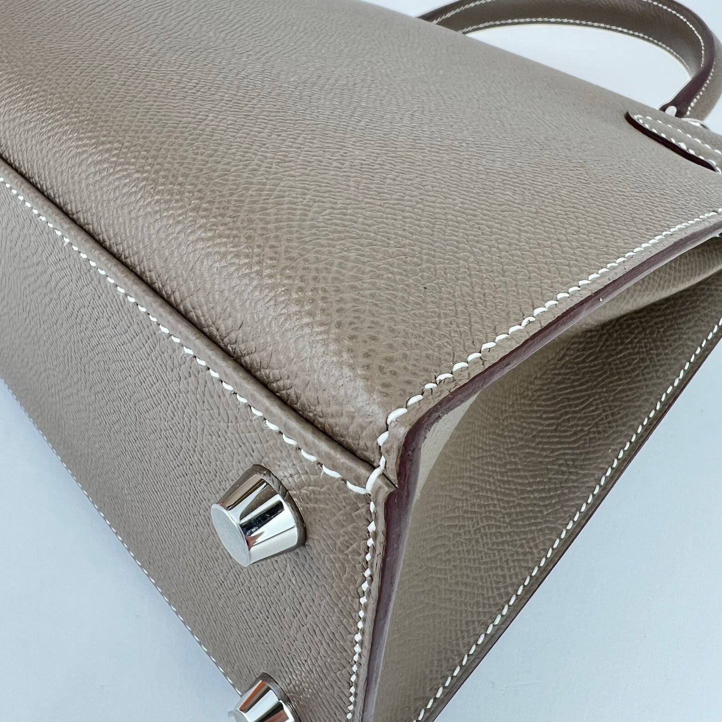 Kelly25 ケリー25 B刻 Etoupe エトープ Epsom エプソン PHW シルバー金具 2WAYバック ハンドバック ショルダーバック