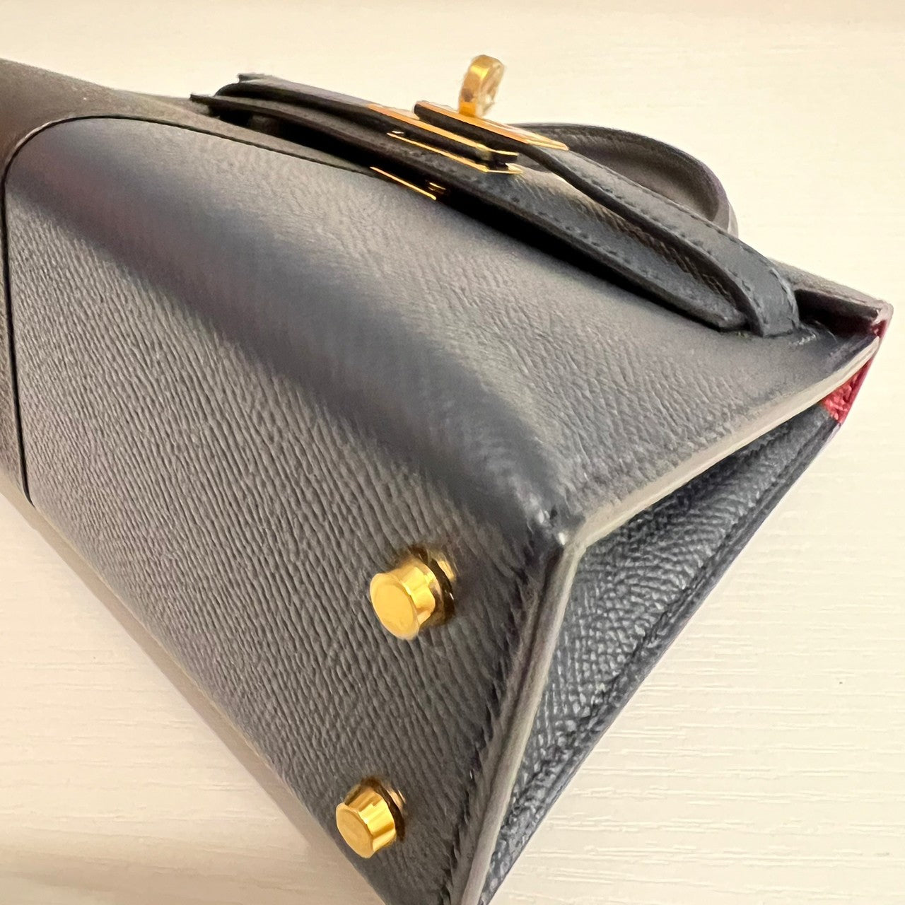 Mini Kelly ミニケリー Casaque カザック Bleu indigo/Black ブルーインディゴ/ブラック Epsom エプソン GHW ゴールド金具 Z刻印