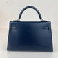 Mini kelly cloute ミニケリークルーテ Blue abysse ブルーアビス  PHW シルバー金具 Stamp-K K刻印 Box calf ボックスカーフ