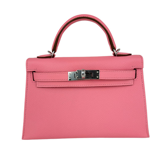 Mini kelly ミニケリー Rose confetti ローズコンフェッティ  PHW シルバー金具 Epsom エプソン Stamp-K K刻印