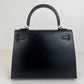 Hermès エルメス Kelly25 sellier ケリー25 セリエ Stamp-W W刻印  Box ボックス Black ブラック PHW シルバー金具