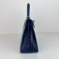 Kelly25 ケリー25 Blue saphir ブルーサファイア Alligatorアリゲーター PHW シルバー金具 Stamp-W W刻印