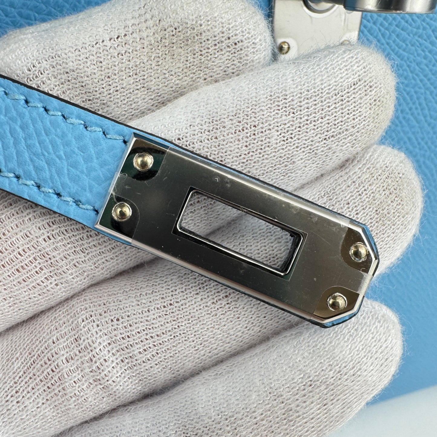 Kelly25 Sellier ケリー25セリエ Celeste セレステ  PHW シルバー金具 Epsom エプソン Stamp-K K刻印