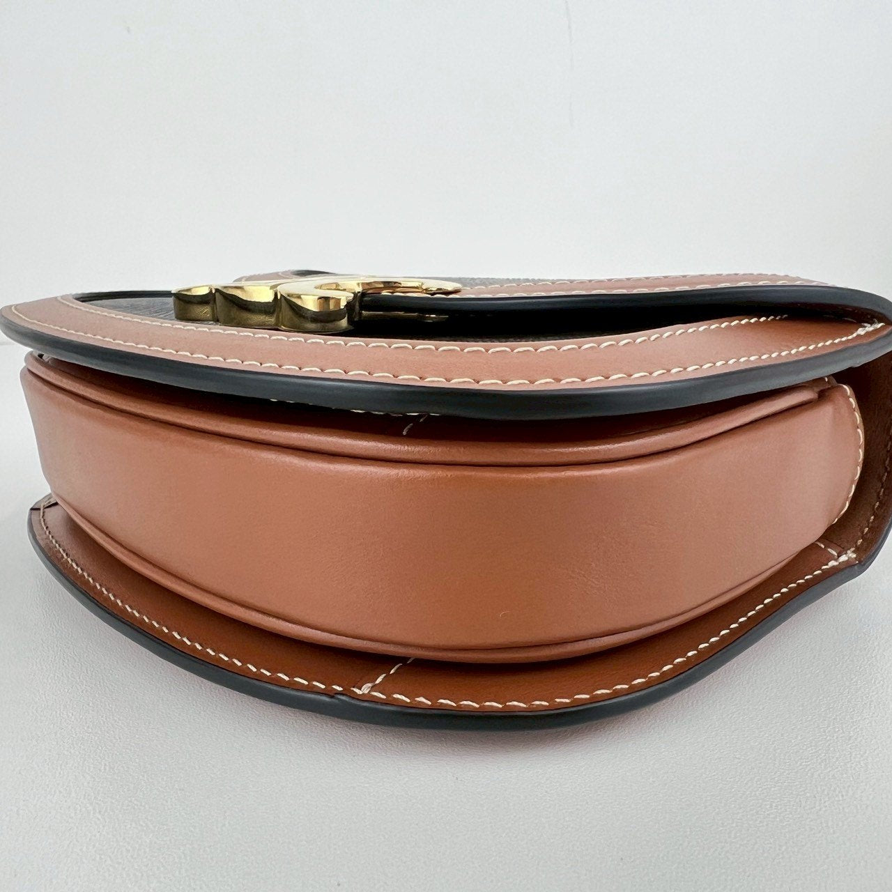 ミニ ブザス クレア トリオンフキャンバス/カーフスキン タン