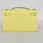 Kelly pochette ケリーポシェット Limoncello リモンチェッロ Ostrich オーストリッチ PHW シルバー金具 Stamp-B B刻印 ハンドバッグ