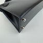 Mini kelly ミニケリー Black ブラック シルバー金具 Box calf ボックスカーフ Stamp-B B刻印
