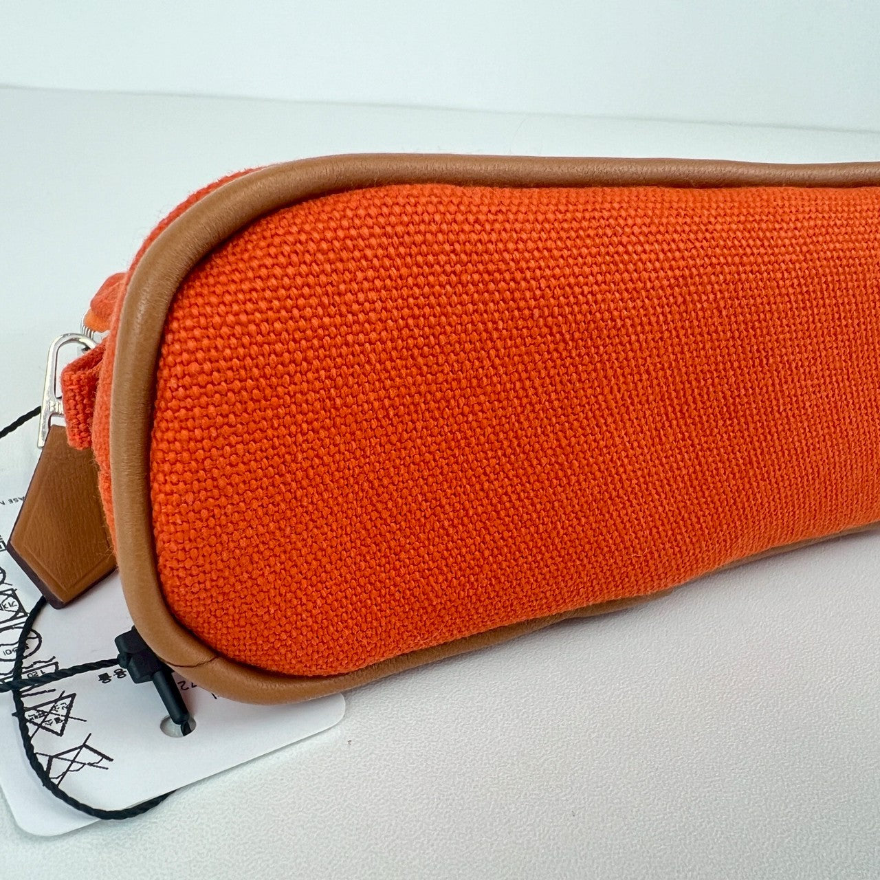 Hermès エルメス Trousse Bolide mini mini ボリードポーチ ミニミニ 綿100% Orange feu オレンジフー