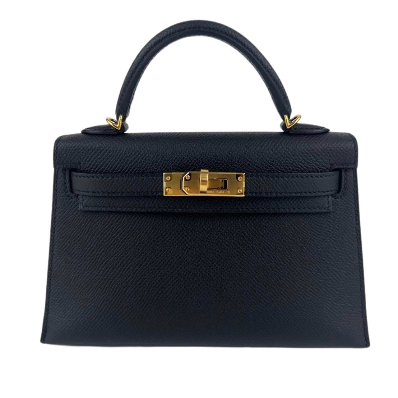 Mini kelly ミニケリー Black ブラック  GHW ゴールド金具 Epsom エプソン Stamp-W W刻印