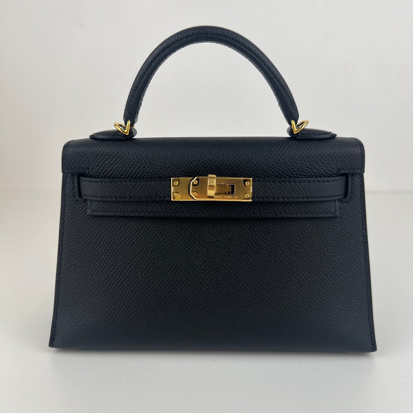 Mini kelly ミニケリー Black ブラック  GHW ゴールド金具 Epsom エプソン Stamp-W W刻印