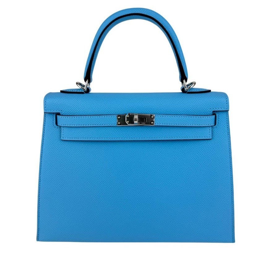 Kelly25 Sellier ケリー25セリエ Celeste セレステ  PHW シルバー金具 Epsom エプソン Stamp-K K刻印