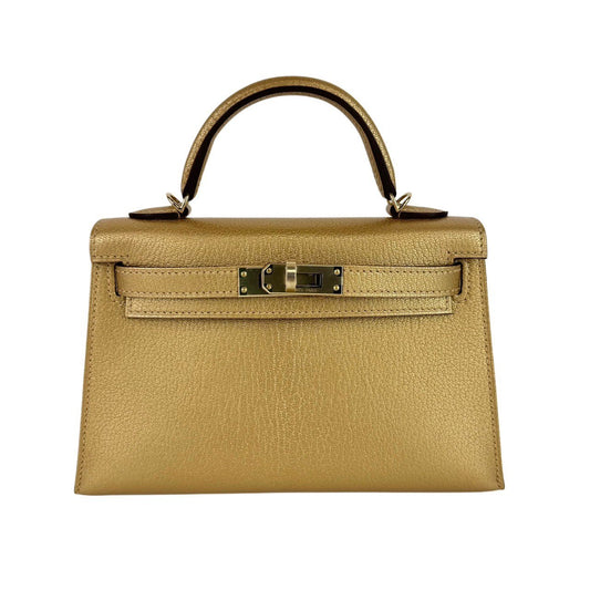 Mini kelly ミニケリー Dore ドレ Chevre シェーブル PMBHW シャンパンゴールド金具 Stamp-W W刻印