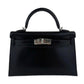 Mini kelly ミニケリー Black ブラック シルバー金具 Box calf ボックスカーフ Stamp-B B刻印
