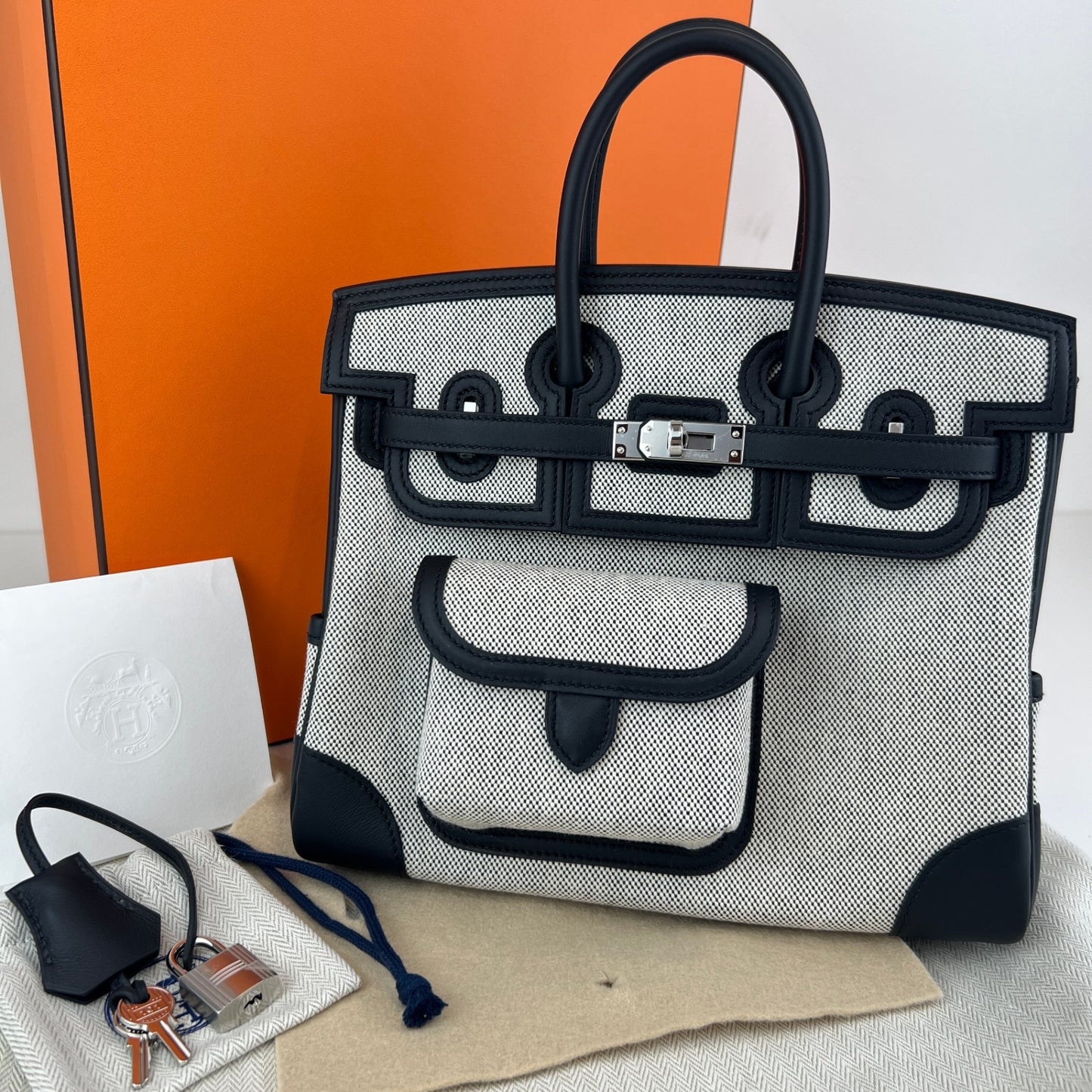 Birkin25 cargo バーキン25 カーゴ Black ブラック Toile goelan/Swift トワルゴエラン/スイフト PHW シルバー金具 Stamp-K K刻印