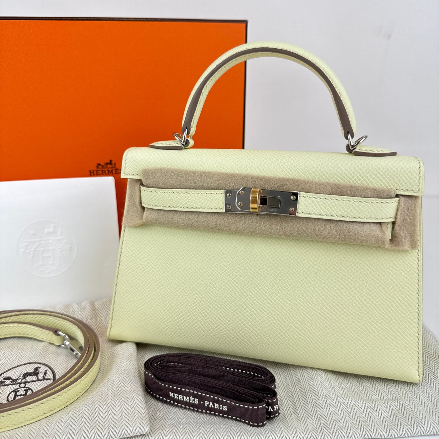 Mini kelly Jaune milton ジョーヌミルトン Epsom エプソン EHW エレクトラム金具 Stamp-W W刻