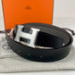 Ceinture H boucleArgent Cuir seul de ceinture H #100 Black/Etain Hベルトバックル リバーシブルベルトレザー Black ブラック/Etain エタン