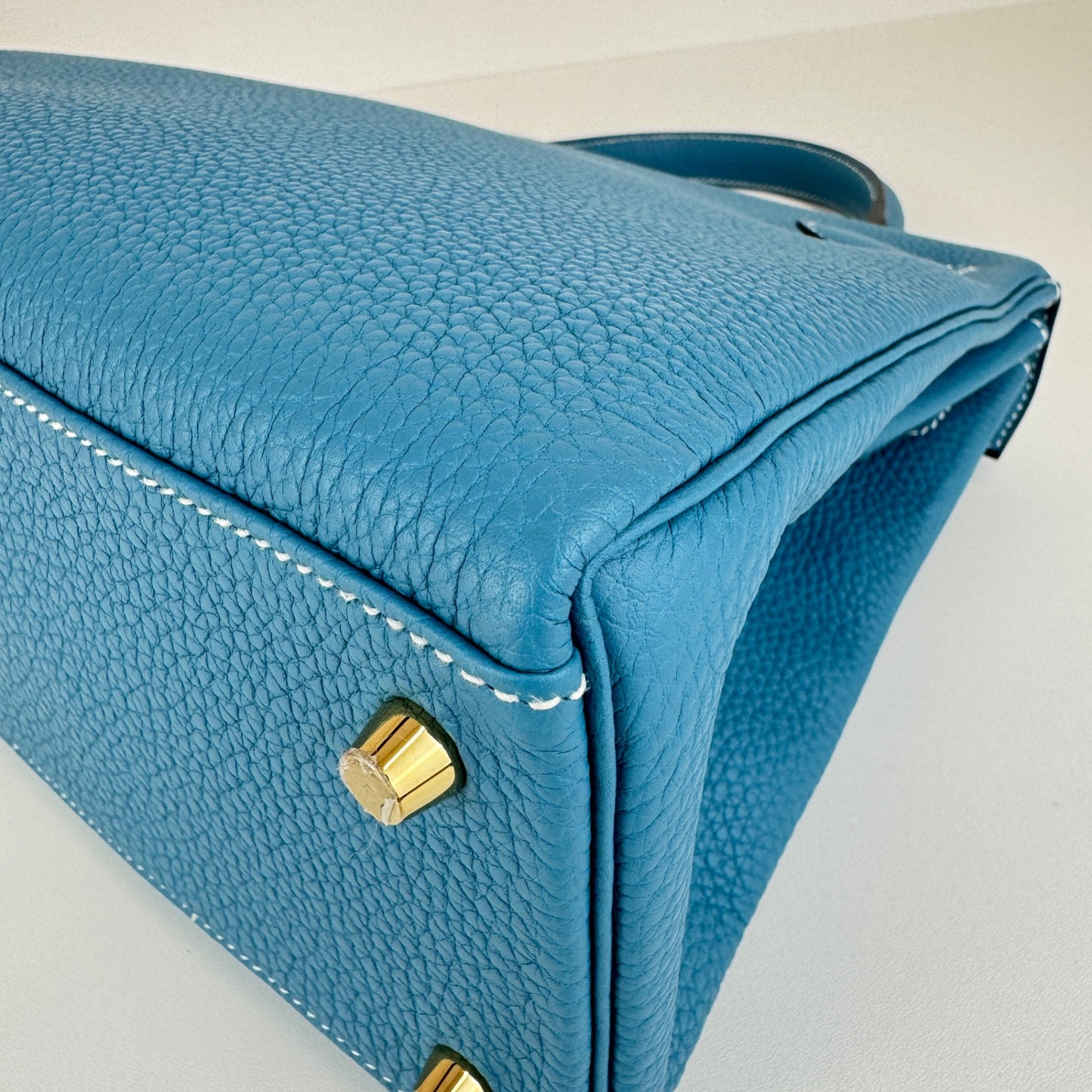 Kelly28 ケリー28 Bleu jean ブルージーン ゴールド金具 Stamp-W W刻印  Togo トゴ