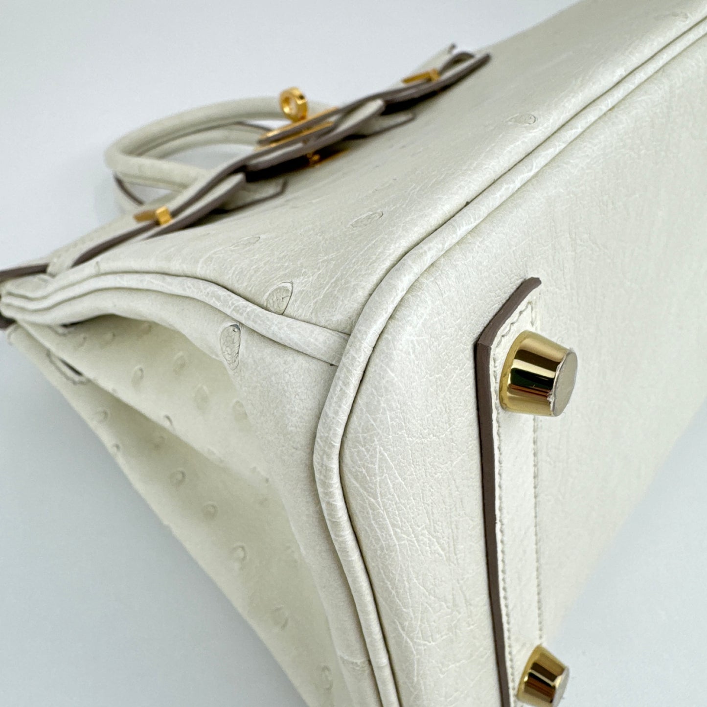 Birkin25 バーキン25 Beton ベトン　Ostrich オーストリッチ　Stamp-K K刻
