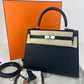 Hermès エルメス Kelly25 ケリー25 Stamp-K K刻印 Epsom エプソン Black ブラック PHW シルバー金具