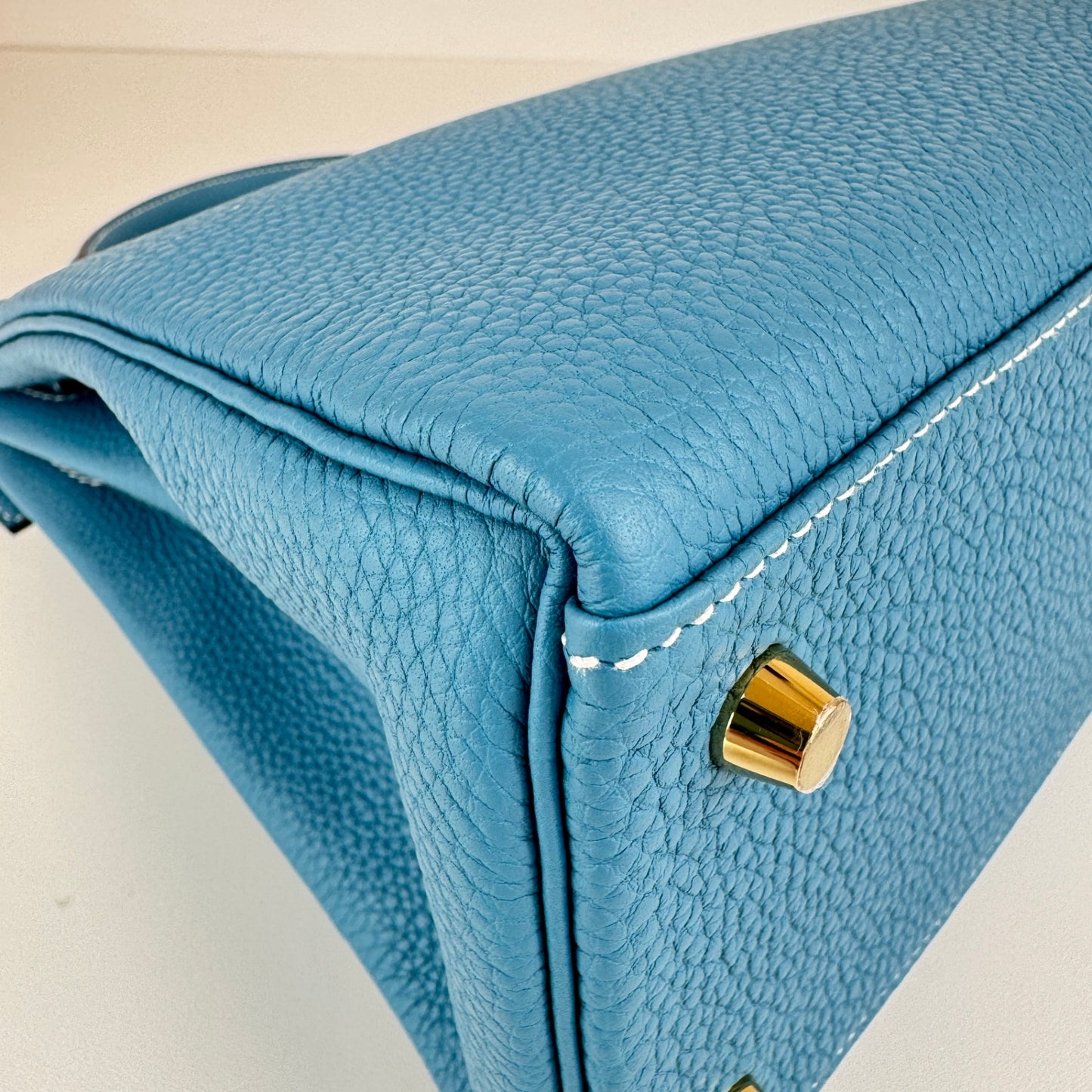 Kelly28 ケリー28 Bleu jean ブルージーン ゴールド金具 Stamp-W W刻印  Togo トゴ