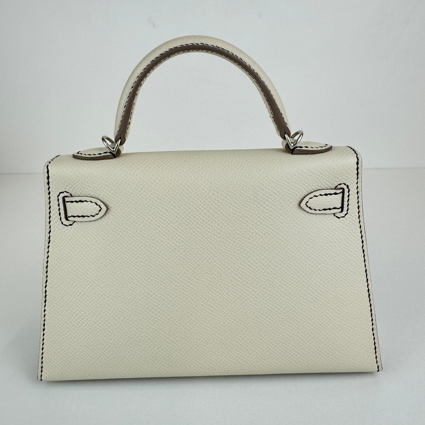 Mini kelly HSS ミニケリーHSS Stamp-W W刻印 Epsom エプソン Craie/Black クレ/ブラック PHW シルバー金具