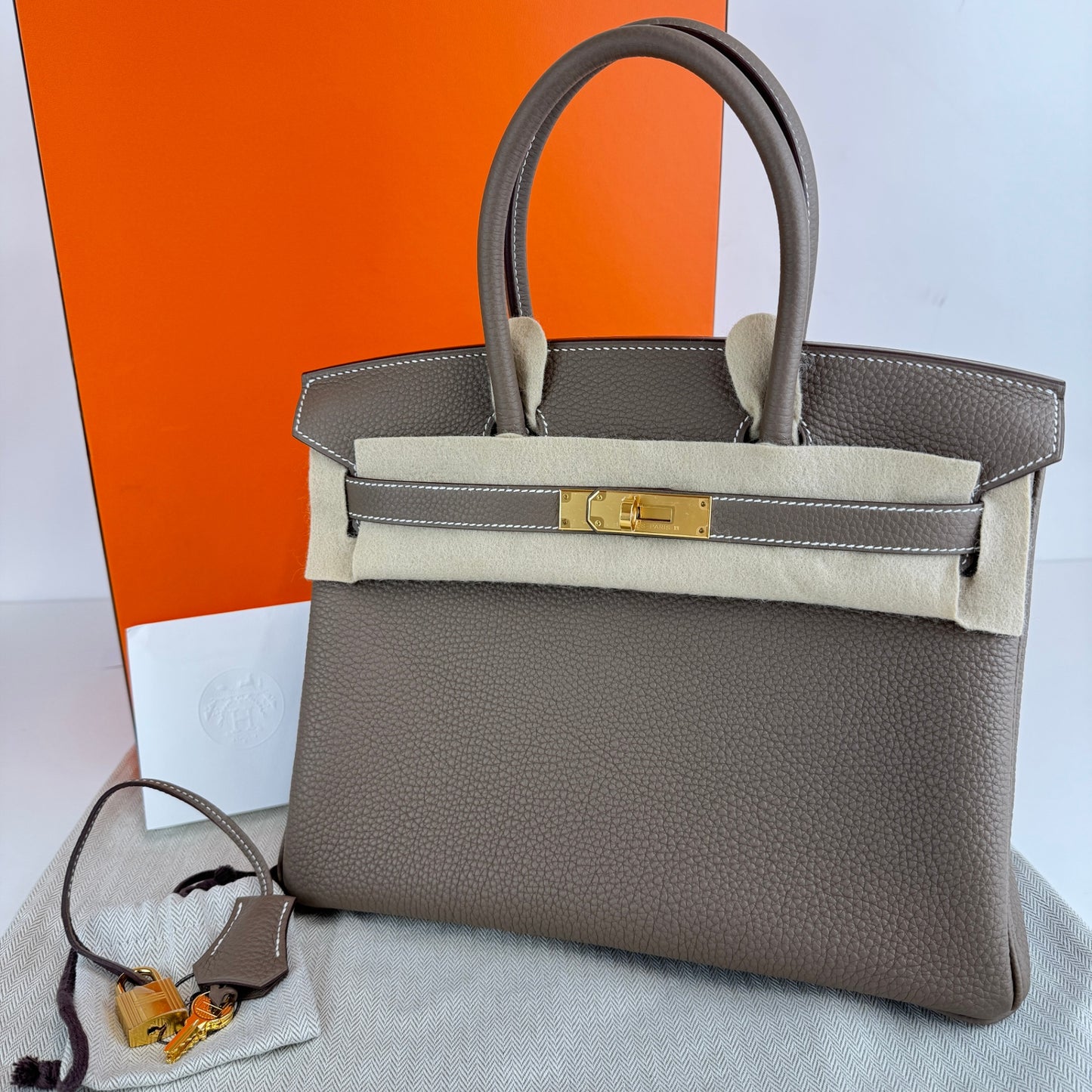 Birkin30 バーキン30 Etoupe エトープ Togo トゴ GHW ゴールド金具 Stamp-W W刻印