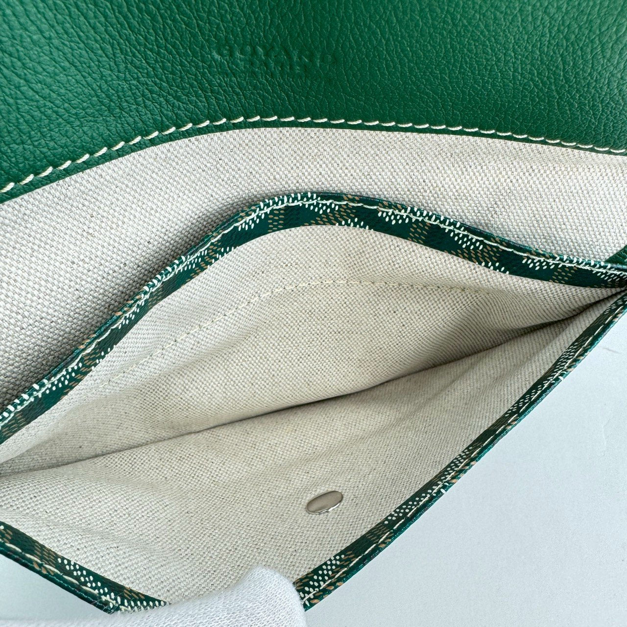 サンルイPM グリーン Green ゴヤールディンキャンバス シュヴロッシュカーフスキン