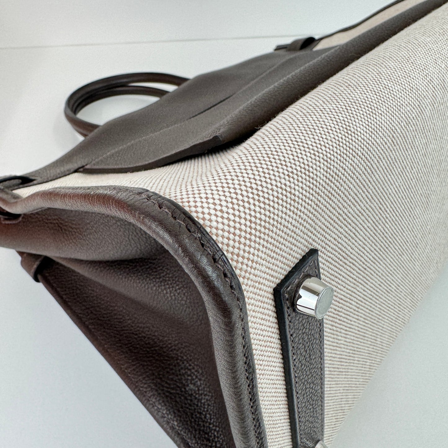 Birkin35 A L'Envers バーキン35 アランヴェール Ebene エベンヌ  PHW シルバー金具 Barenia/ToileH バレニア/トワルアッシュ Stamp-K K刻印