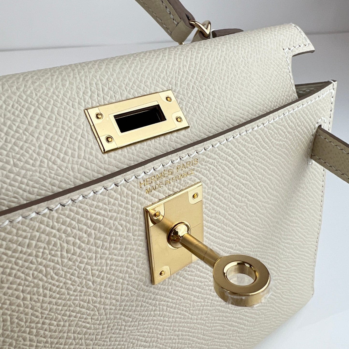 Mini kelly ミニケリー Stamp-K K刻印 Epsom エプソン Craie クレ PMBHW シャンパンゴールド金具