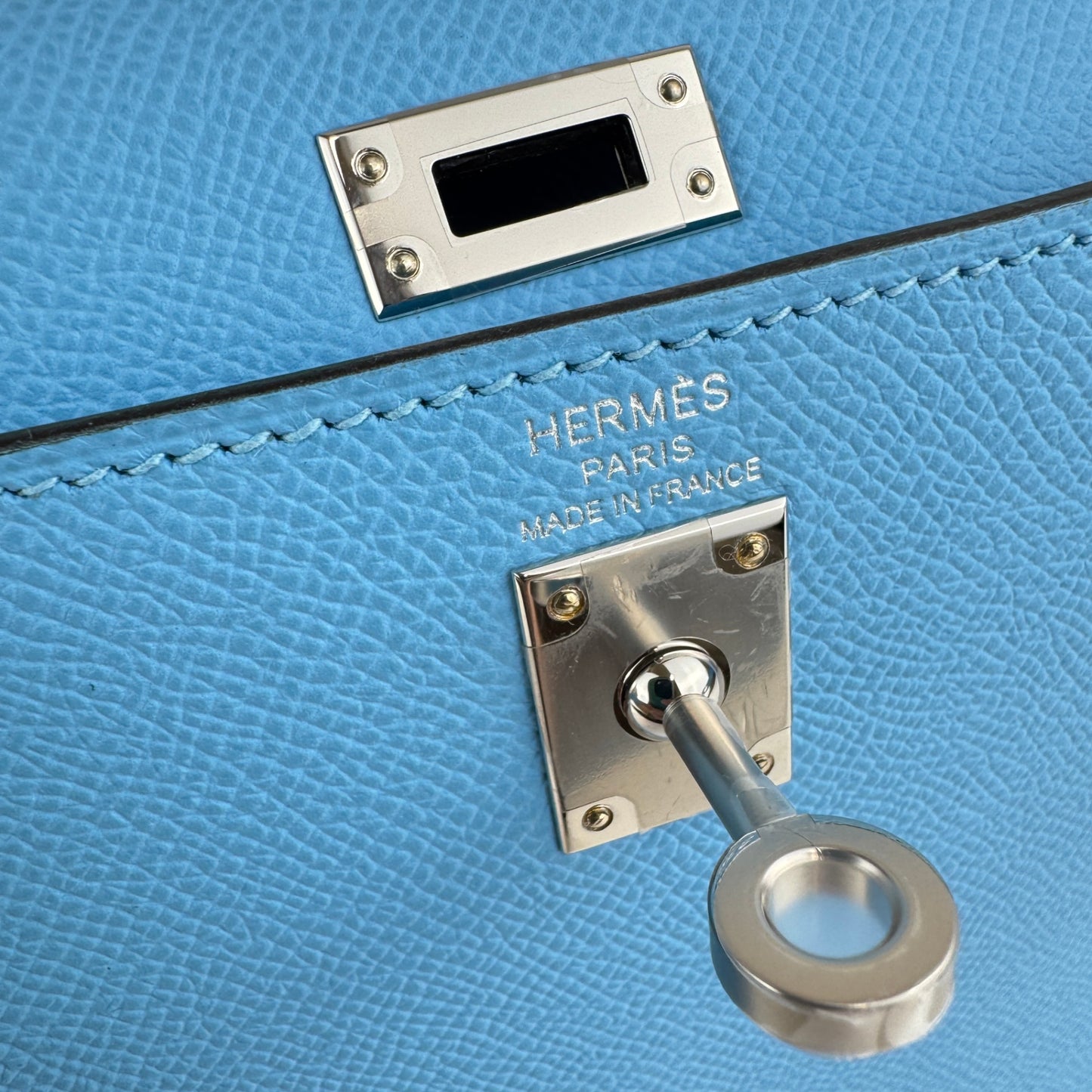 Kelly25 Sellier ケリー25セリエ Celeste セレステ  PHW シルバー金具 Epsom エプソン Stamp-K K刻印