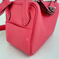 Hermès エルメス Lindy mini リンディミニ Stamp-W W刻印 Taurillon Clemence トリオンクレマンス Rose azalee ローズアザレ PHW シルバー金具