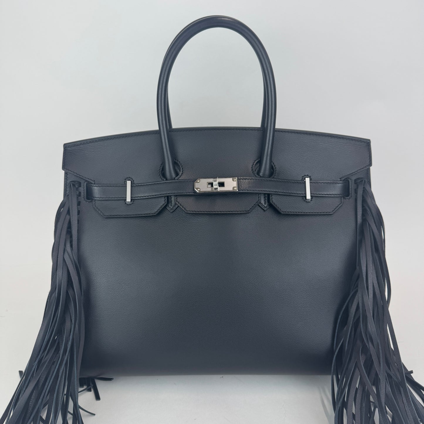 Birkin35 anate バーキン35アナーテ Stamp-W W刻印 Evergrain エヴァーグレイン Black ブラック PHW シルバー金具