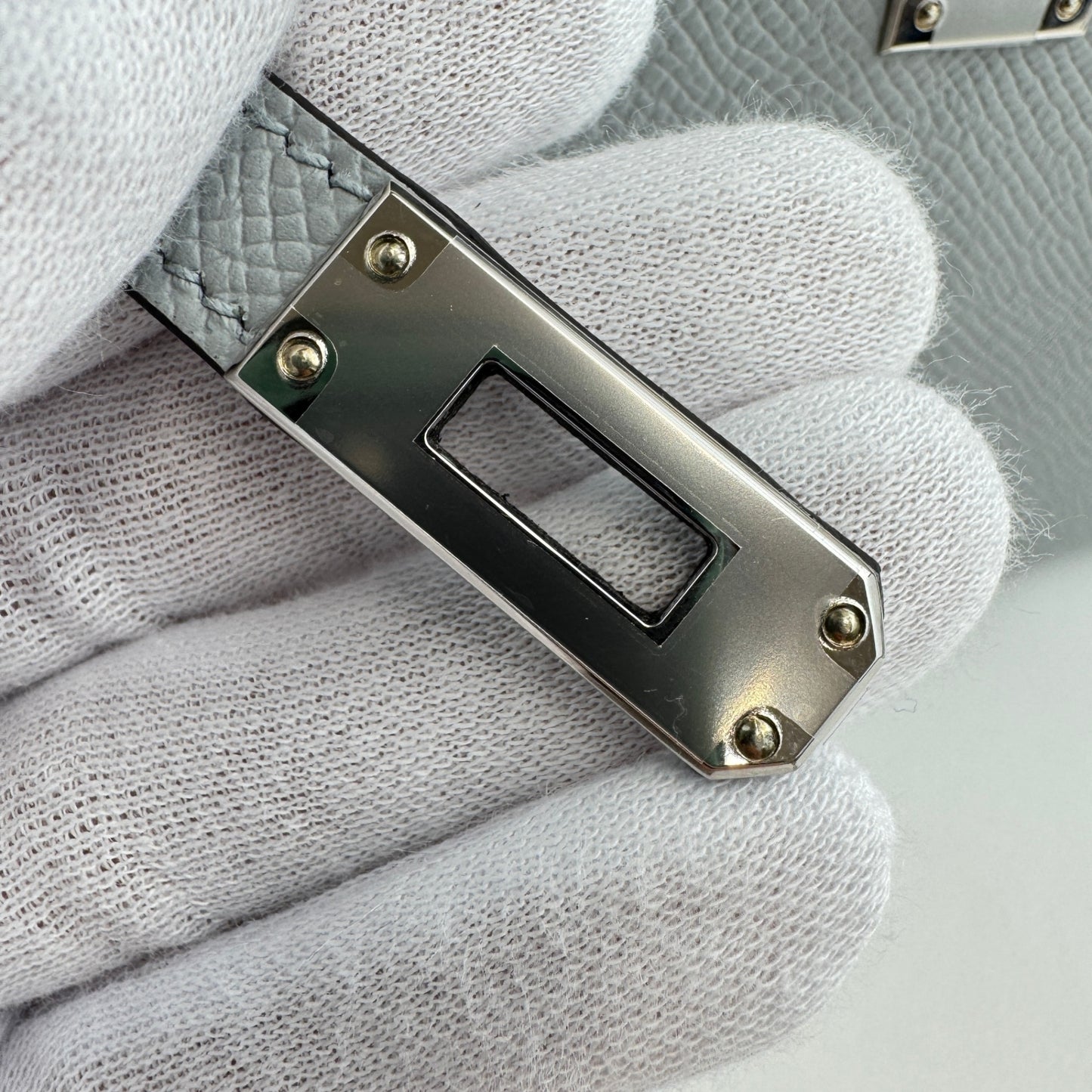 Mini kelly ミニケリー Blue gracie ブルーグラシエ  PHW シルバー金具 Epsom エプソン Stamp-K K刻印