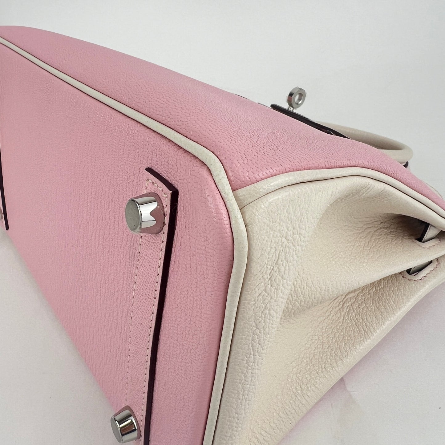 Birkin25 PO バーキン25パーソナルオーダー Rose sakura/Nata ローズサクラ/ナタ  PHW シルバー金具 Chevre シェーブル Stamp-B B刻印