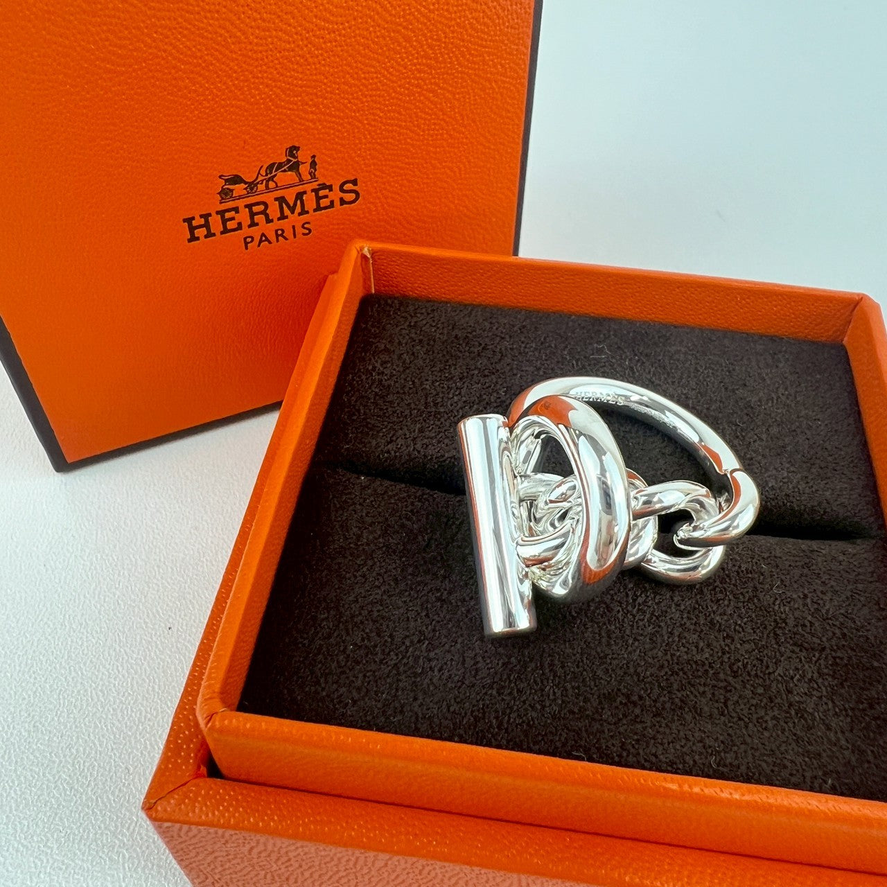 新品未使用 Hermès エルメス Croisette ring large model #52 クロワゼット　リング シルバー サイズ52 レディースアクセサリー　指輪
