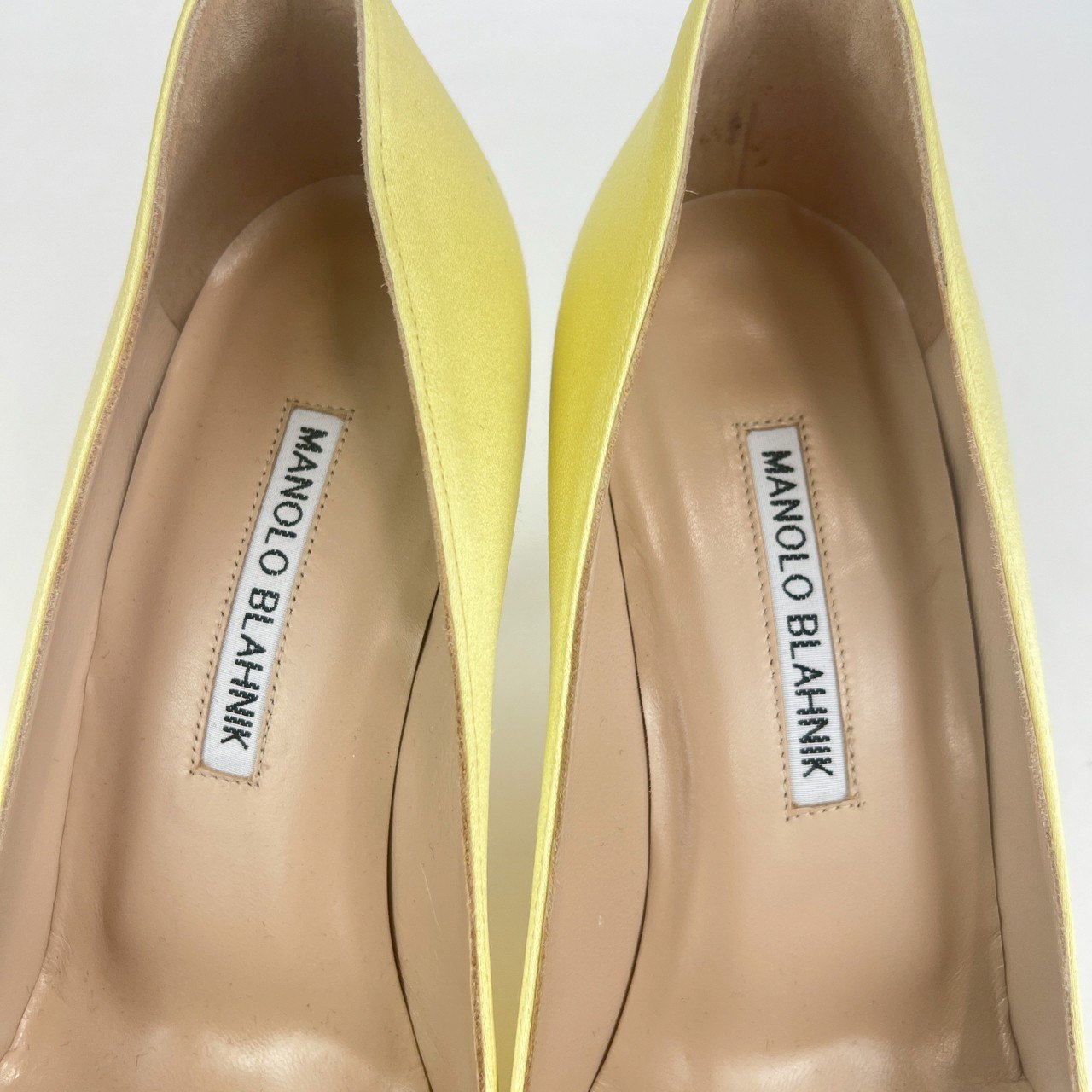 ハンギシ ビジューバックル パンプス Yellow イエロー 70mm