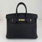 Birkin25 バーキン25 Black 黒 PMBHW シャンパンゴールド金具 Stamp-K K刻印