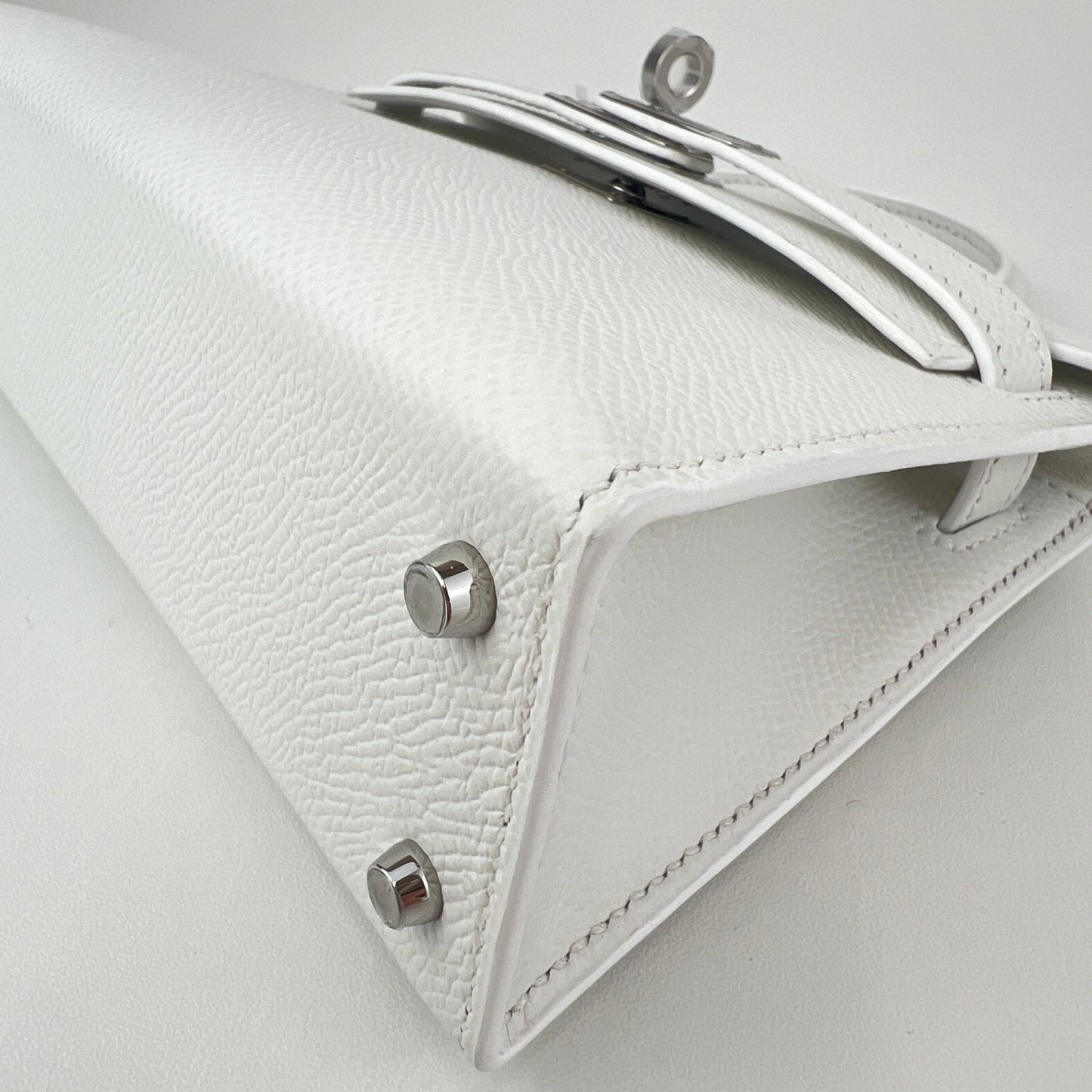 Mini kelly ミニケリー New white ニューホワイト Epsom エプソン PHW シルバー金具 Stamp-K K刻印