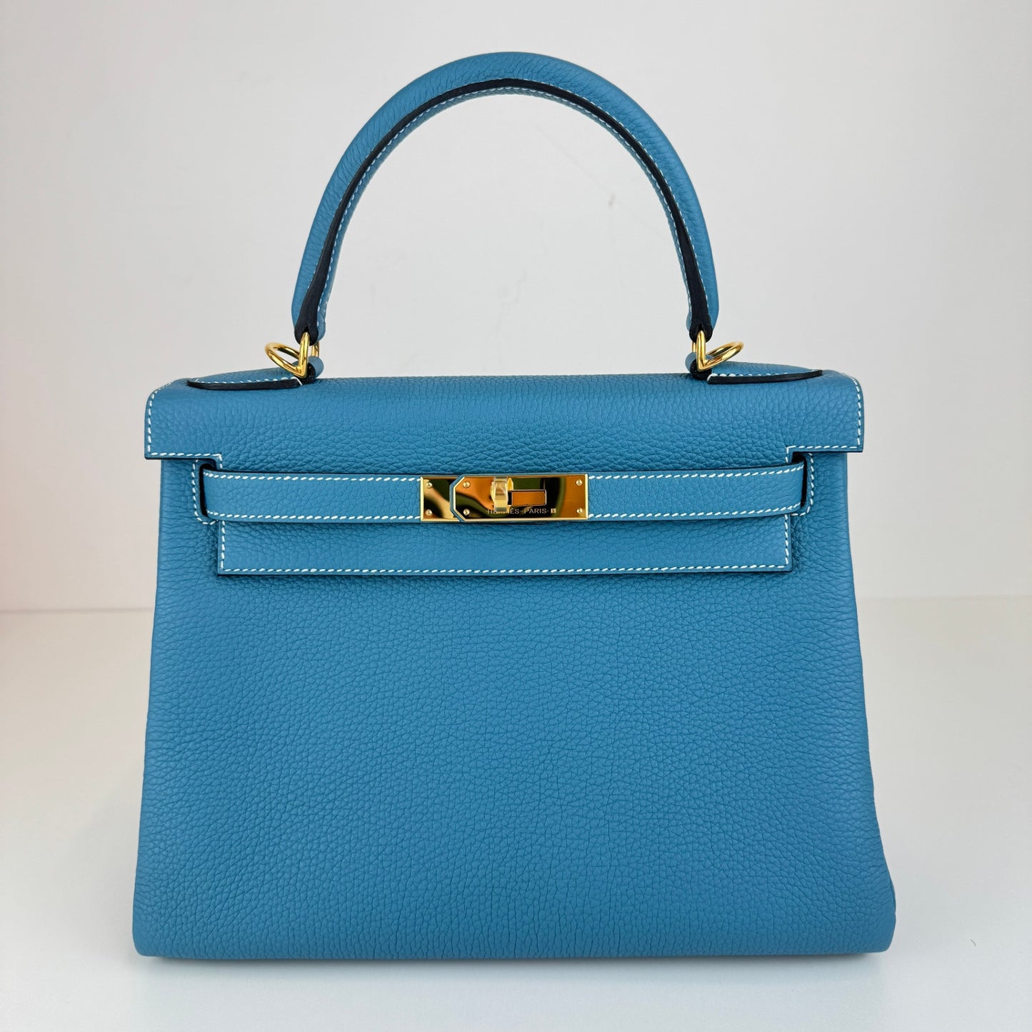 Kelly28 ケリー28 Bleu jean ブルージーン ゴールド金具 Stamp-W W刻印  Togo トゴ