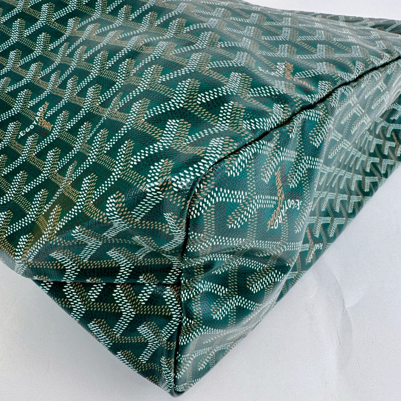 サンルイPM グリーン Green ゴヤールディンキャンバス シュヴロッシュカーフスキン