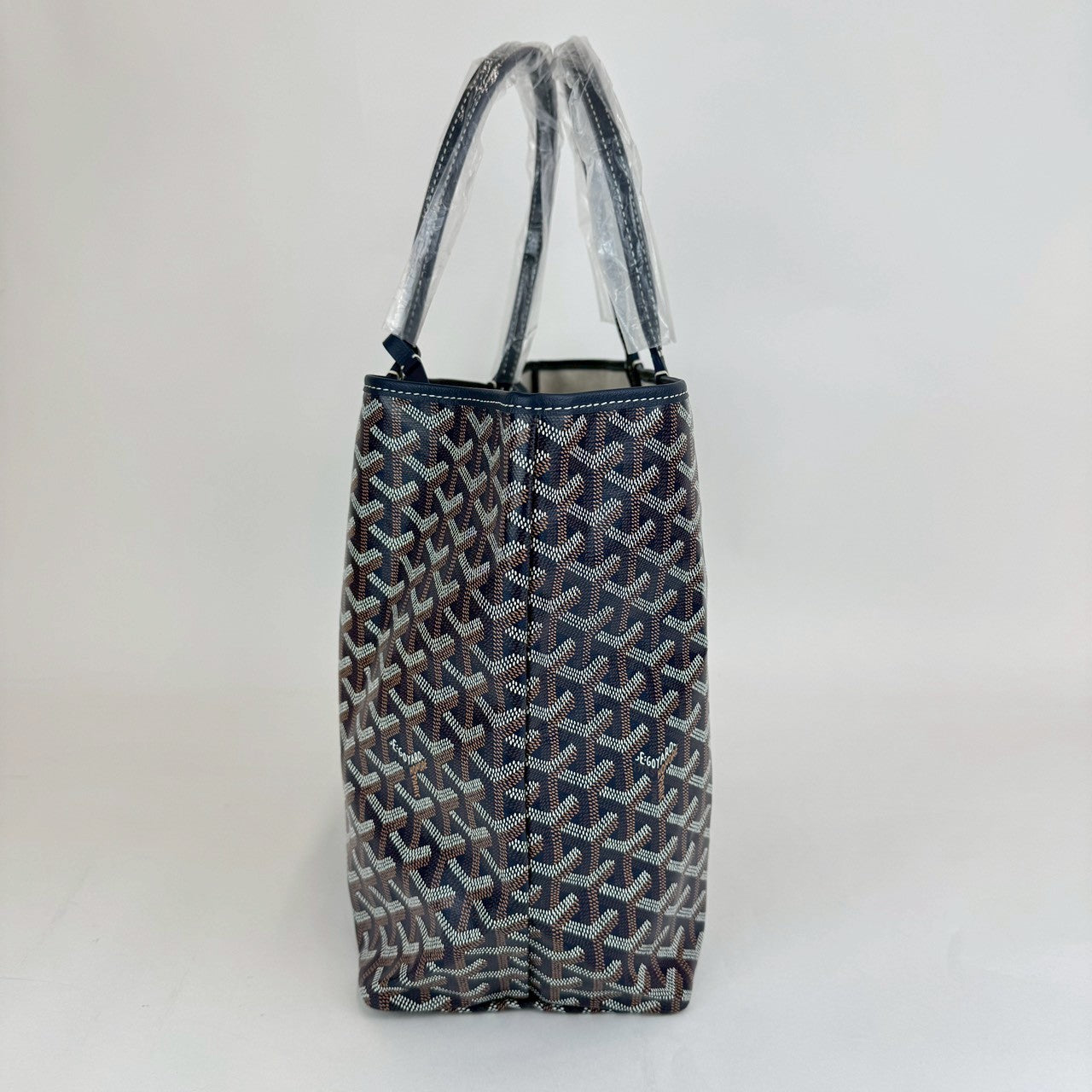 サンルイPM ネイビー　Navy ゴヤールディンキャンバス シュヴロッシュカーフスキン